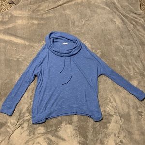 Blue cowl neck sweater. Size small